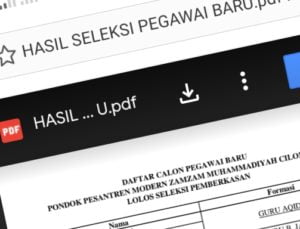 PENGUMUMAN HASIL SELEKSI TAHAP I CALON PEGAWAI BARU PPM ZAMZAM MUHAMMADIYAH CILONGOK